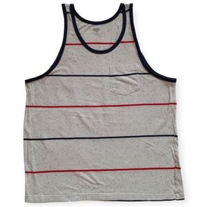 Old Navy Men Softest Tank Top Striped Size S/P. White, Red, Blue.